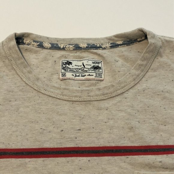 Vans Joel Tudor Surfer Collection Gray Shirt Red Stripes Men Size Medium - Picture 8 of 12